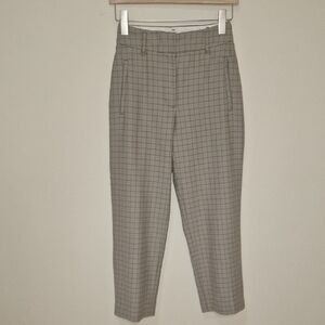 Aritzia Wilfred Tie Front Pants Wool Blend Plaid (Missing Tie) SZ 0